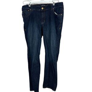 Lane Bryant Genius Fit Straight Leg Jeans Womens Size 18 Average Blue Denim